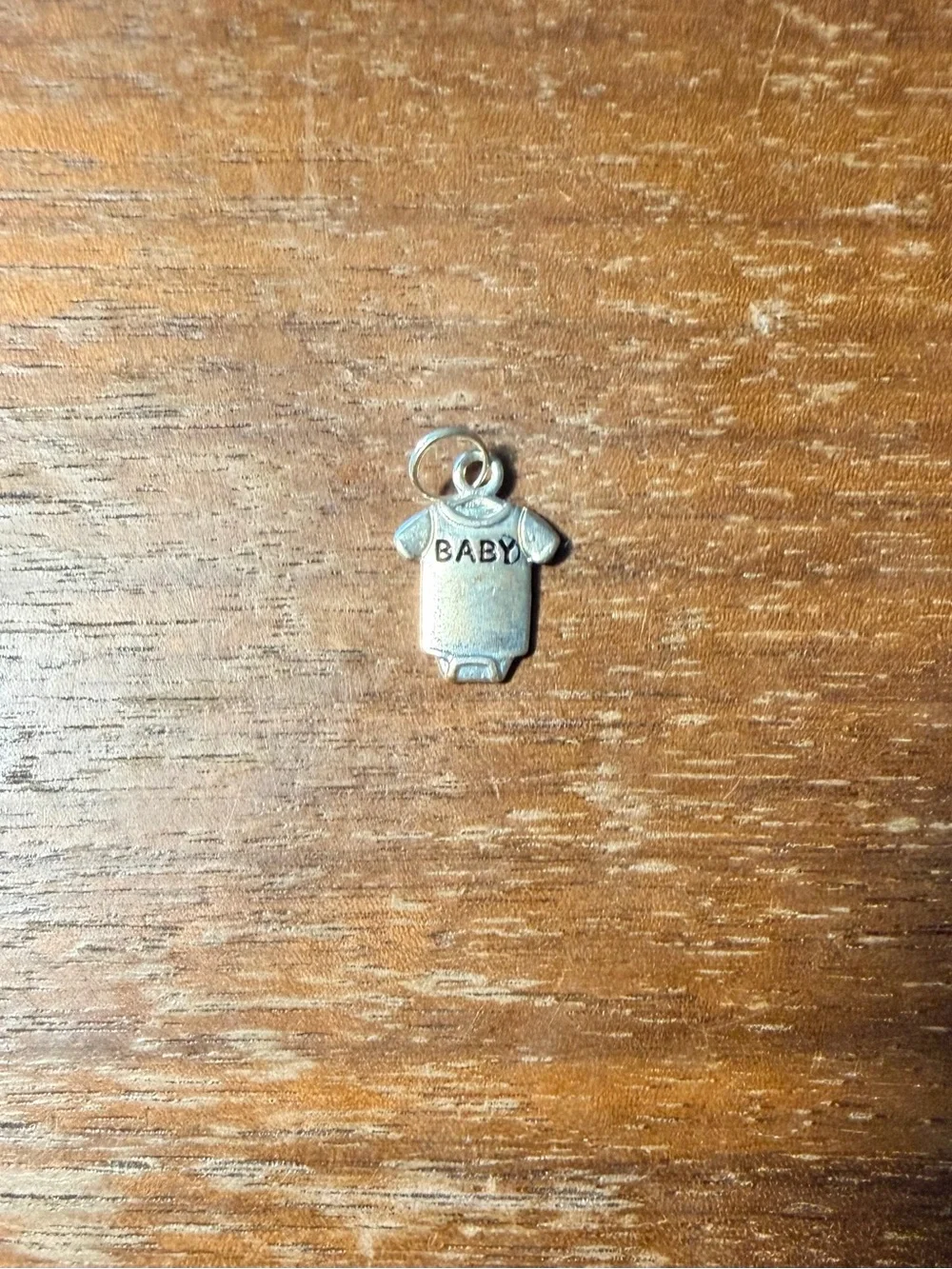 Silver 'Baby' Onesie Charm Pendant
